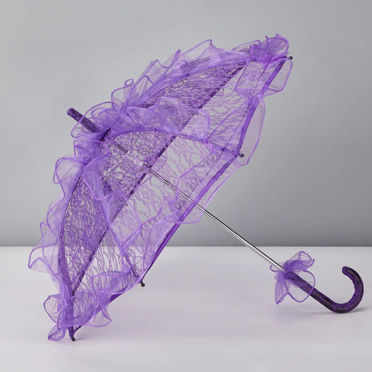 Mini Lace Parasol Umbrella - Vintage Embroidered Wedding & Photo Prop Accessory