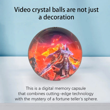 7cm 3D Crystal Ball Display - DIY Electronic Video Playback Globe & Gift for Family, Friends and Graduation