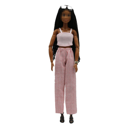 Barbie Doll Claus Outfit Set - 30cm 1/6 Scale T-Shirt & Elastic Pants Daily Wear Accessories