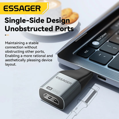 Essager USB-C to HDMI/DP/VGA Adapter – 4K@120Hz 8K@60Hz Video Converter for MacBook & TV Box