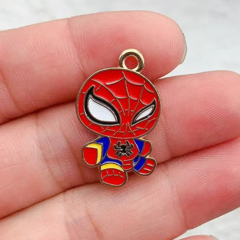 10-Piece Cartoon Alloy Drop Charms - DIY Jewelry Making Pendants for Earrings, Keychains & Creative Accessories