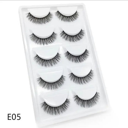 5 Pairs 3D Real Mink False Eyelashes – Soft Natural Look Eyelash Extensions for Makeup & Daily Wear