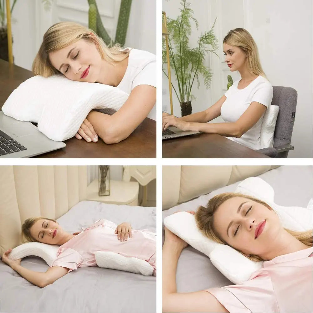 U-Shaped Memory Foam Orthopedic Pillow - Ergonomic Hand Pillow for Neck Support, Ideal for Side Sleepers and Travel