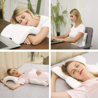 U-Shaped Memory Foam Orthopedic Pillow - Ergonomic Hand Pillow for Neck Support, Ideal for Side Sleepers and Travel