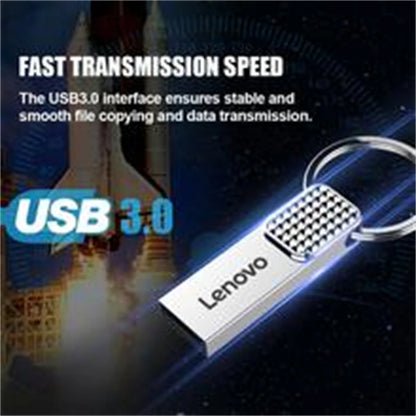 Lenovo 128GB Metal USB Flash Drive - 2TB Portable USB 3.0 Pendrive with High-Speed Transfer and Waterproof Design