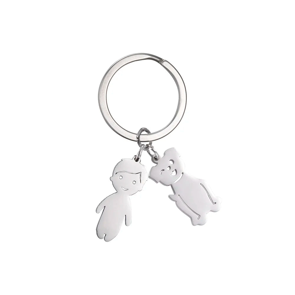 Personalized Kids & Family Keychain – Custom Name Key Chain for Mother’s Day, Couples, Boys, Girls, Pets, Mom, Dad, Baby Gift