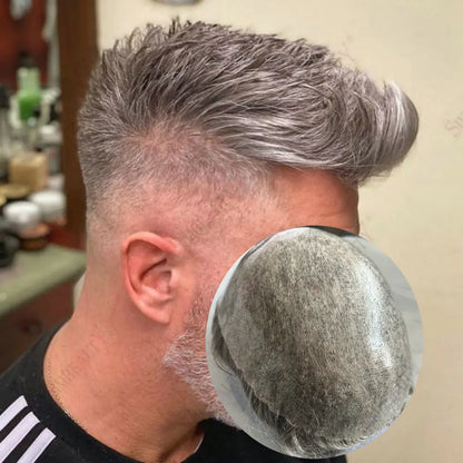 Men's Human Hair Toupee - 0.1mm Thin PU Base Undetectable Durable Hair System