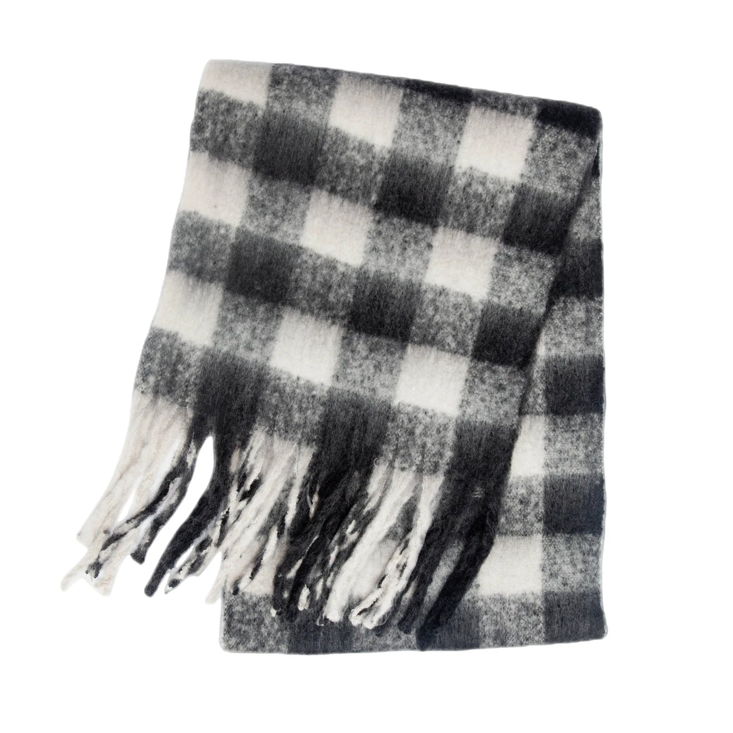 2025 Women's Winter Thick Cashmere Scarf – Warm Pashmina Shawl with Rainbow Tassels & Wraps