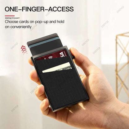 Anti-Theft RFID Aluminum Card Holder – Minimalist Smart Wallet Metal Case for Card Protection