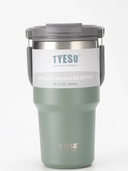 Tyeso Double-Layer Insulated Coffee Cup – Large Capacity Portable Stainless Steel Ice Cream Cup