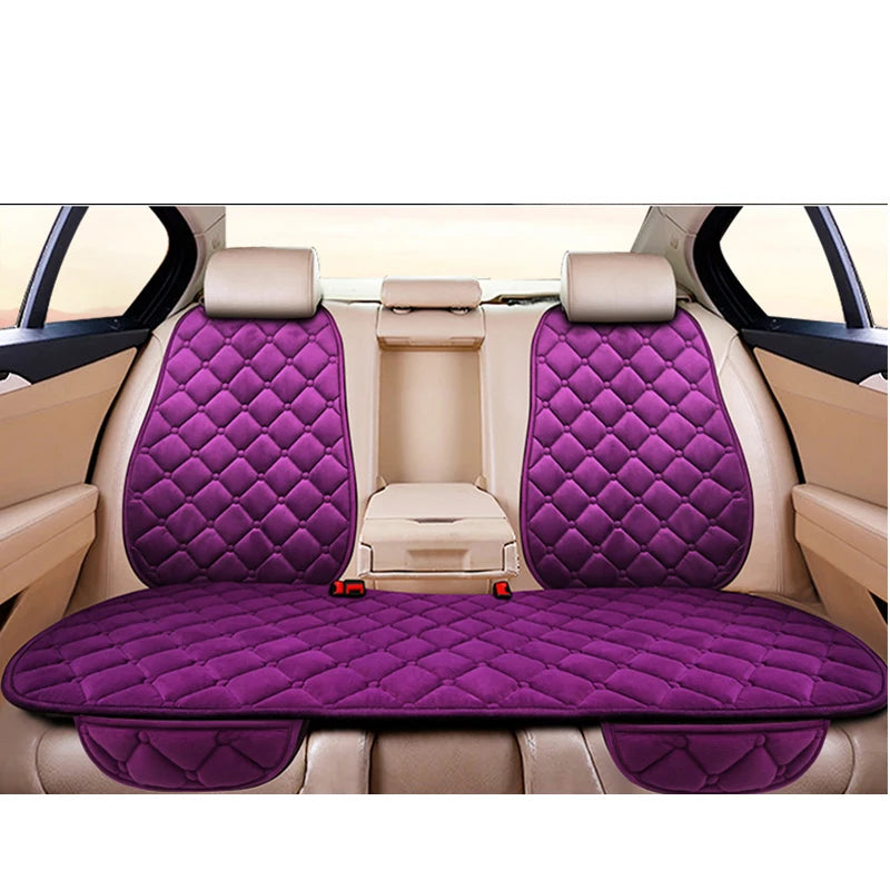 Universal Winter Warm Car Seat Cover Protector Set – 3-Piece Rear Seat Cushion Auto Interior Protection for Cars, SUVs & Vans