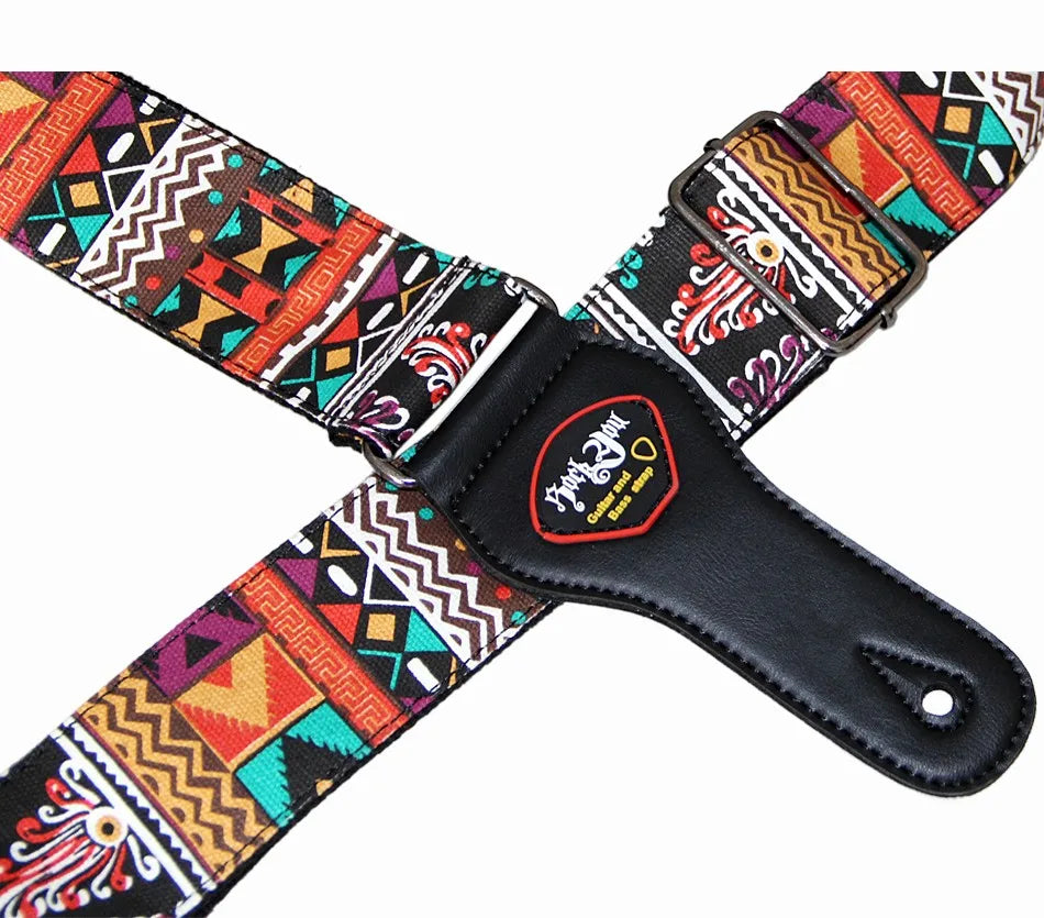 High-Quality Cotton Guitar Strap – Adjustable Length, 6.2cm Wide for Acoustic Guitar & Electric Bass