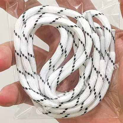 4PCS Vintage DE Leather Shoelaces Set – Round & Flat DIY Sports Casual Shoe Laces Combination