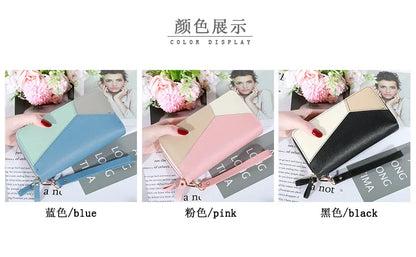 Long Women’s PU Leather Wallet – Double Zipper Tassel Clutch with Coin Purse & Card Holder
