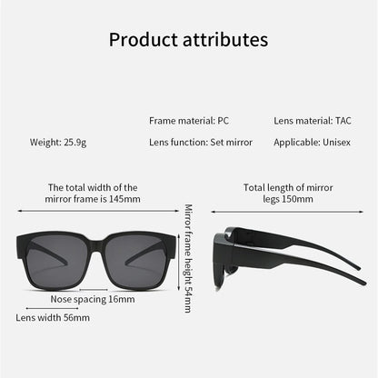 New Fashion Polarized Sunglasses Cover - Fits Over Prescription Glasses | Portable Vintage Eyewear for Men & Women | Ideal for Fishing & Driving