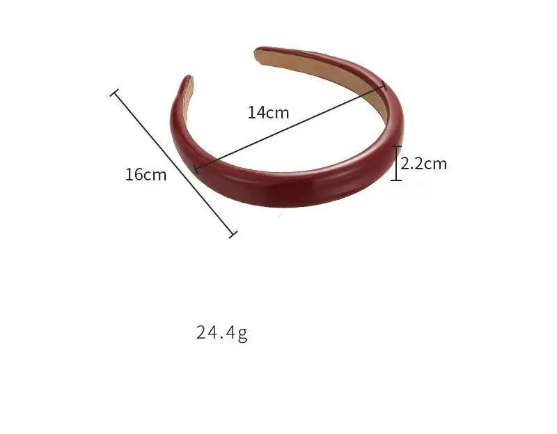 Retro Red Leather Sponge Headband – Fashionable Hair Hoop for Women, Wash Face & Party Hair Accessories Gift