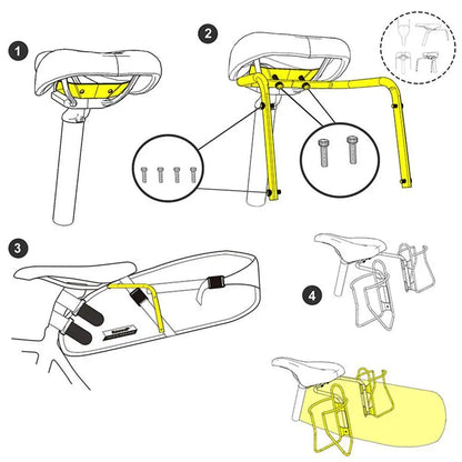Rhinowalk Bike Saddle Stabilizer Bracket – Rear Seat Mount Luggage Rack Holder for MTB & Road Bike Saddlebags