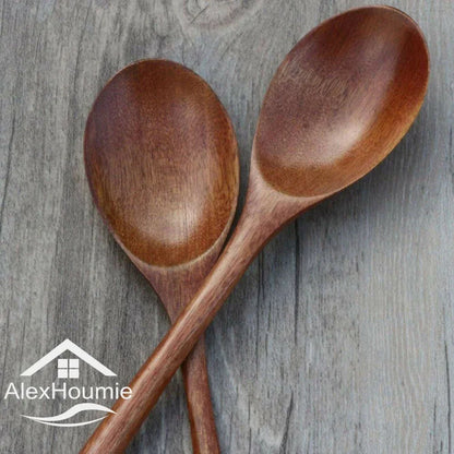 6-Piece Bamboo Wooden Spoon Set – 9” Korean Style Natural Wood Spoons for Soup, Cooking & Mixing