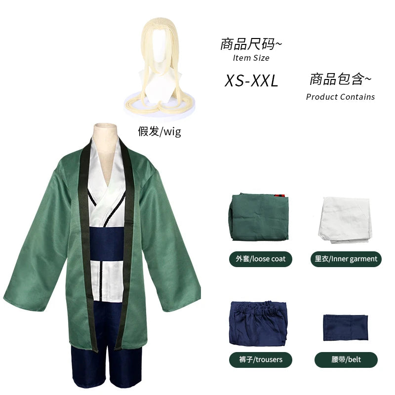 Tsunade Cosplay Costume – Anime Kimono Outfit with Wig for Girls & Women, Perfect for Halloween, Christmas & Carnival