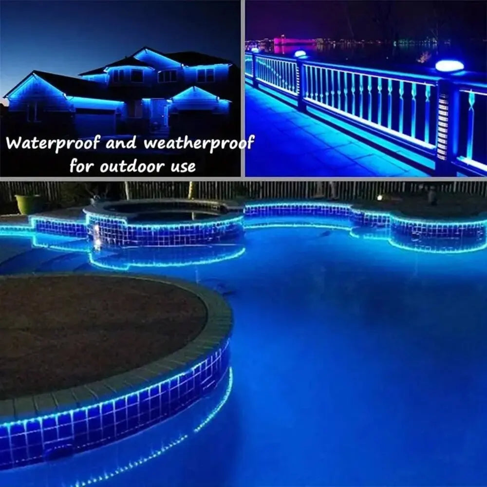 Outdoor Solar Tube Rope LED Lights: Waterproof Christmas Decoration for Garden & Wedding