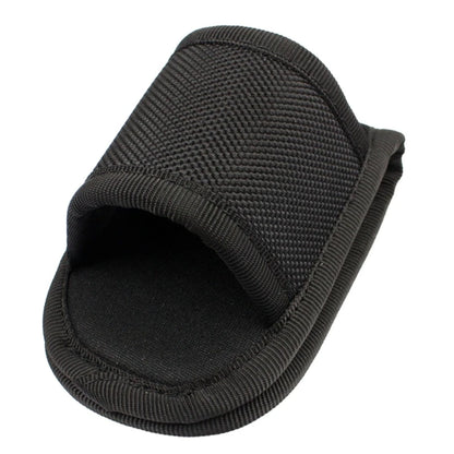 Nylon Weave Flashlight Pouch - PU Leather Duty Belt Holster Open Top Holder for D Cell & Compact Flashlights