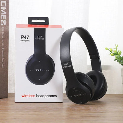Stereo P47 Headset - 5.0 Bluetooth Folding Wireless Sports Gaming Headphones