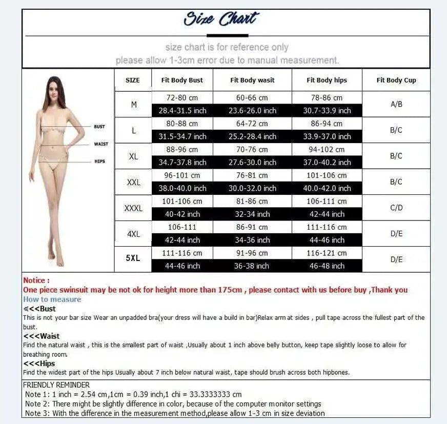 Women’s Plus Size 5XL One-Piece Swimsuit – V-Neck Tummy Control Bathing Suit, Modest Beachwear Swimwear