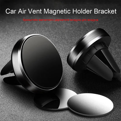 Universal Magnetic Car Phone Holder - Air Vent Mount Stand for iPhone, Samsung & Xiaomi Smartphones