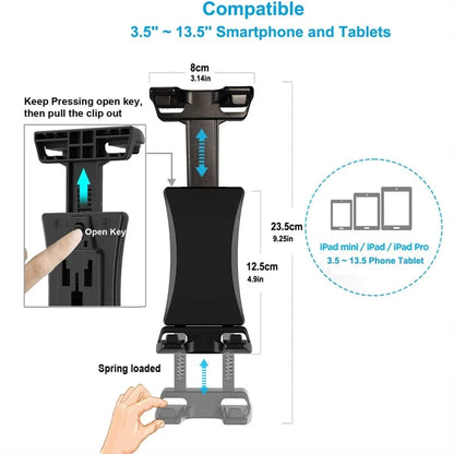Universal Tablet & Phone Car Mount — Long Arm Windshield Stand for 4–13.5” iPhone, iPad, GPS