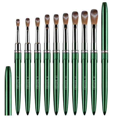 Kolinsky Acrylic Nail Brush — 100% Pure Metal Handle, Sizes 2-18 High-Quality Nail Tool