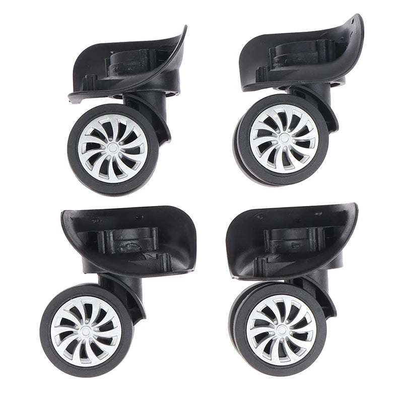 4Pcs Universal 360° Swivel Luggage Wheels - Trolley Wheel Replacement Tools for Suitcases