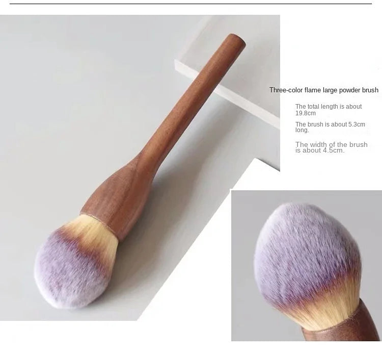 New European Vintage Wood Handle Makeup Brush – High-Quality Walnut Soft Powder, Blush & Foundation Contour Brush