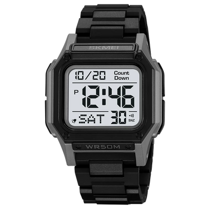 SKMEI Men’s Waterproof Sport Watch – Digital Wristwatch with Countdown, Stopwatch & Dual Time Display