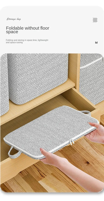 Large Capacity Household Storage Bag – Non-Woven Closet Organizer for Quilts, Clothing & Toys