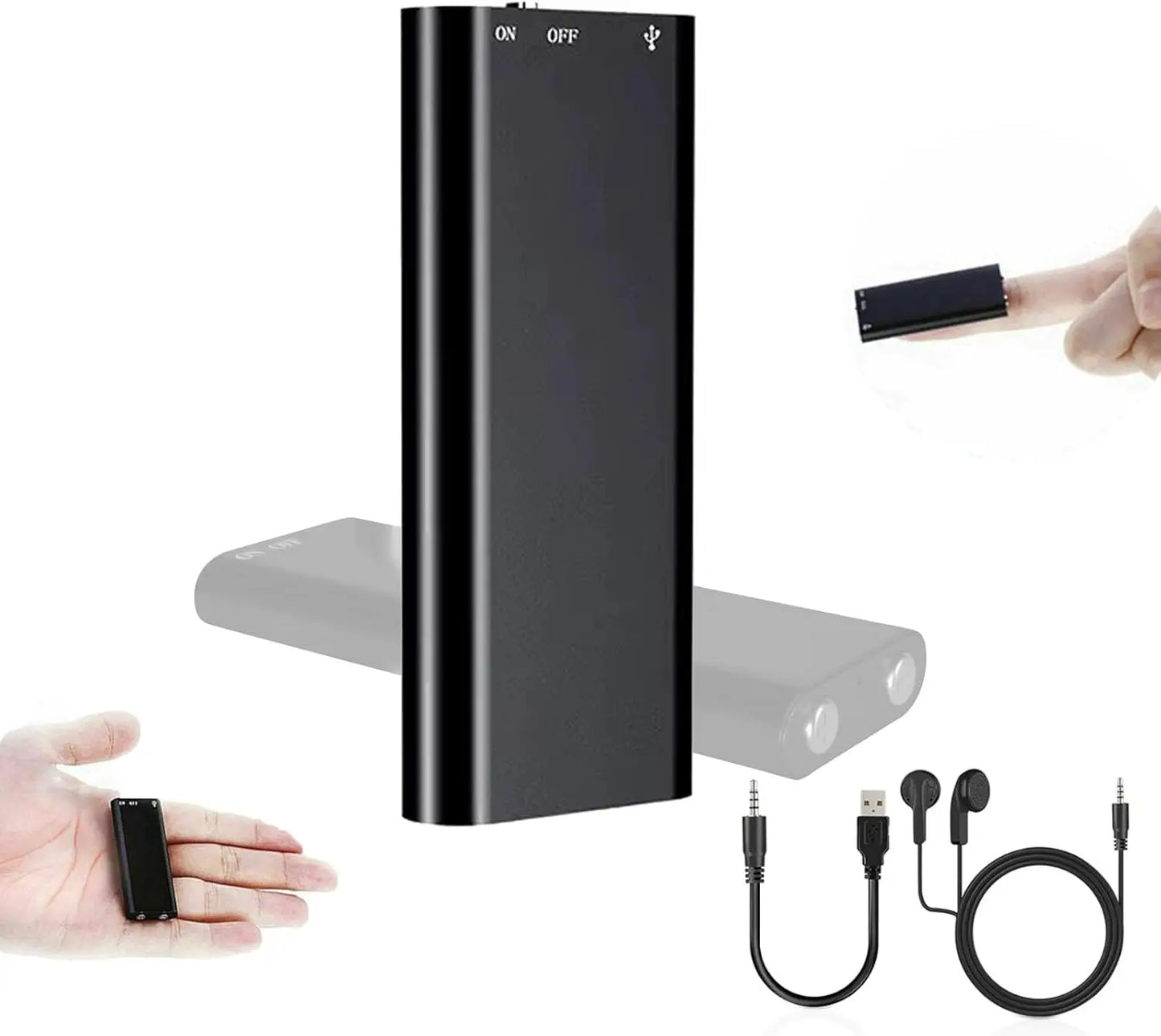 8GB/16GB Ultra-Slim Mini Voice Recorder — Professional Digital Audio Recorder with Voice Activation, Noise Reduction & MP3 Player