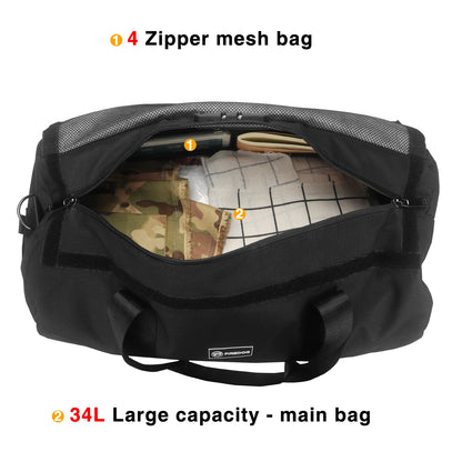 FIREDOG Smell-Proof Travel Duffle Bag – Large Capacity Organizer with Lock