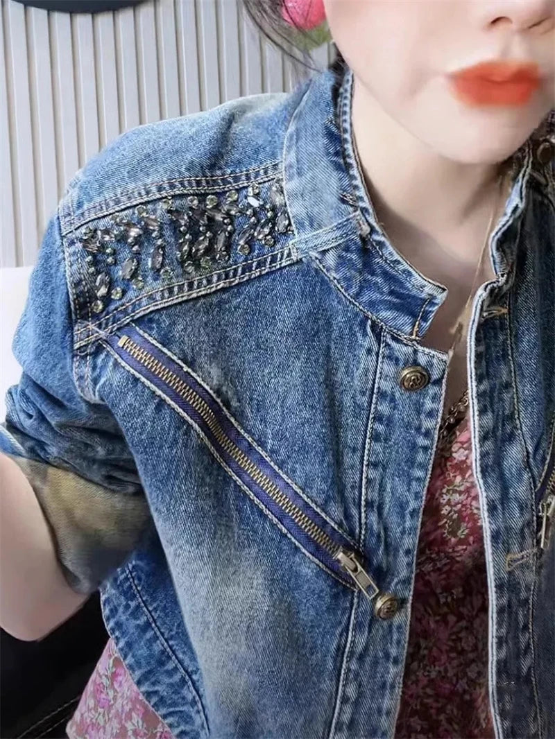 Women's Denim Jacket 2025 – New Korean Style, Advanced Leisure Loose Fit, Versatile Female Cowboy Coat