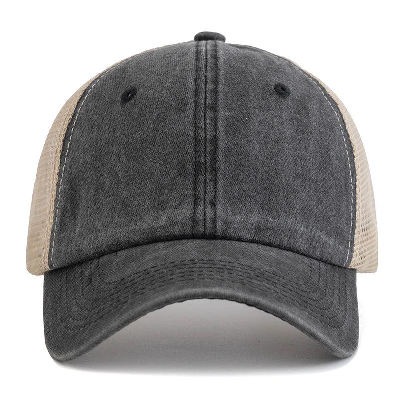 Unisex Washed Cotton Trucker Hat - Multi Color Casual Baseball Cap for Men & Women