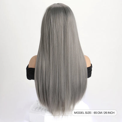 26" Long Straight Synthetic Wig for Women – Colorful Fashion Wig for Daily Wear, Halloween Costume, Party & Cosplay
