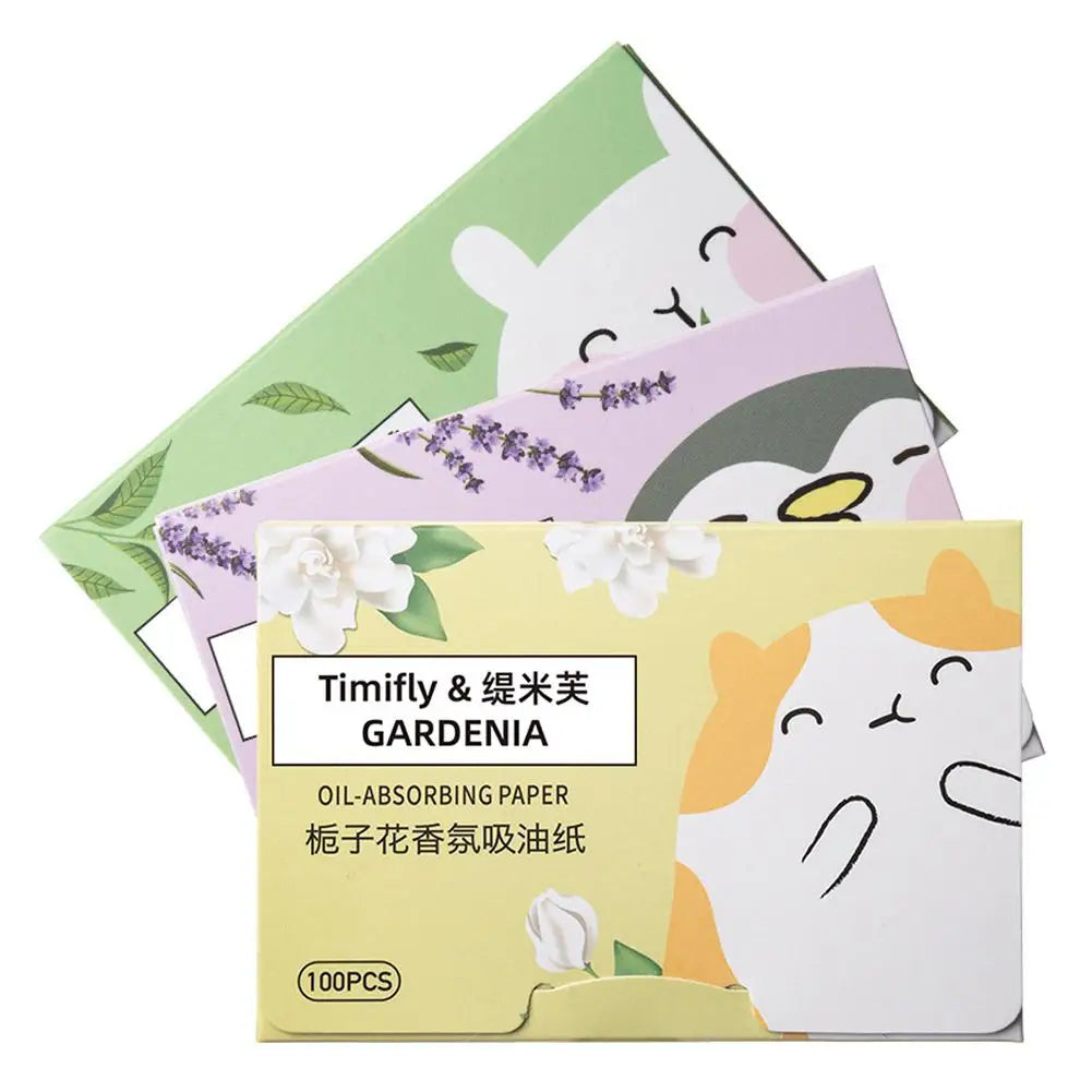 100Pcs Facial Oil Blotting Papers - Portable Oil-Absorbing Face Cleaning Wipes