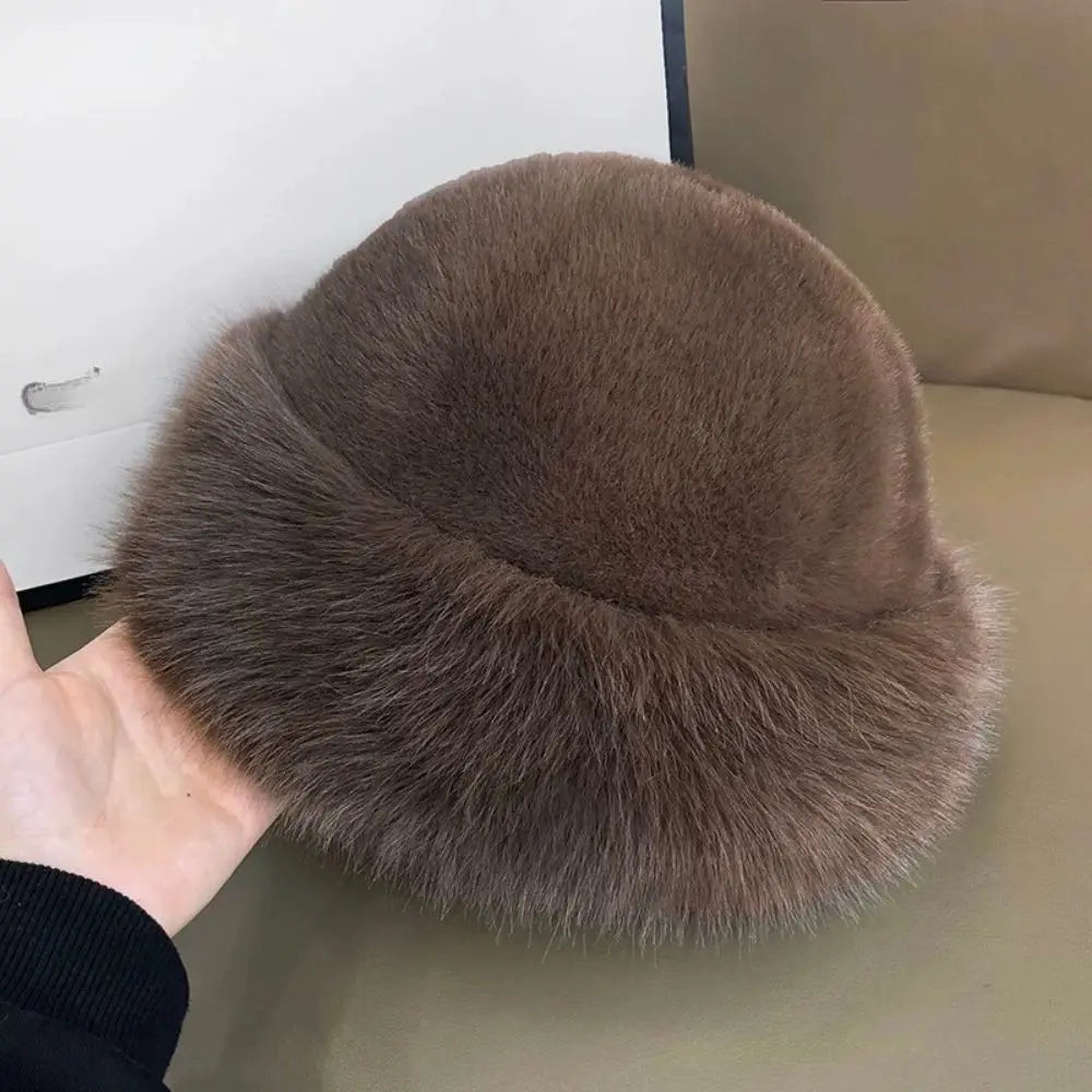 Women’s Faux Fur Winter Hat – Thick Warm Snow Ski Cap, Windproof Russian Style Ear Warmer Bonnet