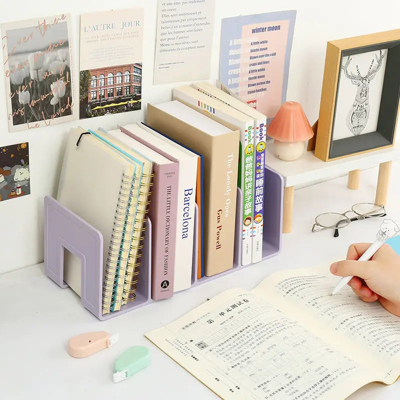 Multi-Function Bookshelf & Bookend Organizer – Desk Stand for Books, Magazines, CDs, Files, School & Office Supplies