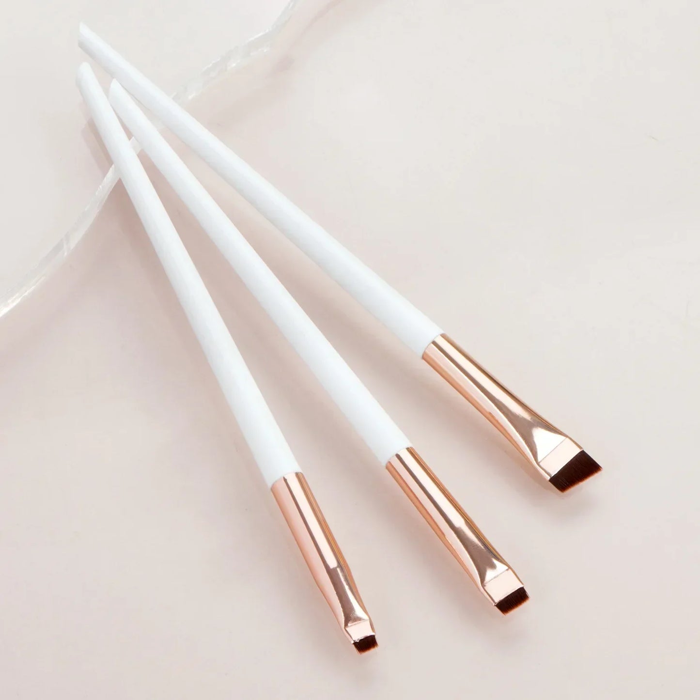 3 Pcs Eyeliner Brush Set – Oblique Head, Ultra-Thin Eyebrow & Eyeshadow Brushes for Precise Makeup Application