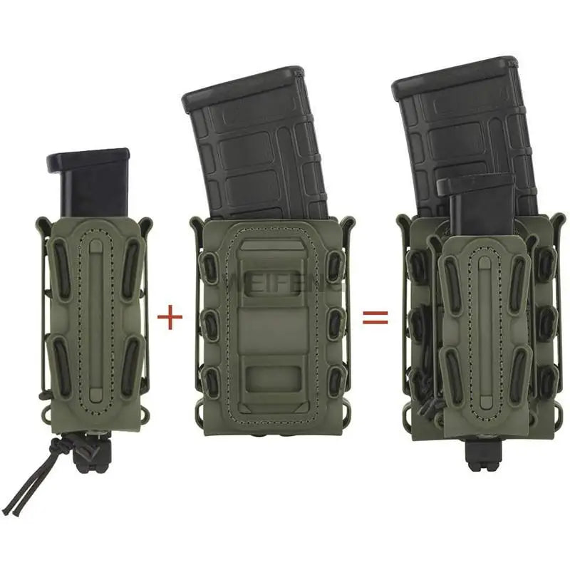Tactical Molle Magazine Pouch | AR 15 M4 AK 47 7.62 5.56 9mm Scorpion | Fast Mag Holster Case Holder | Gun Hunting Airsoft Accessories