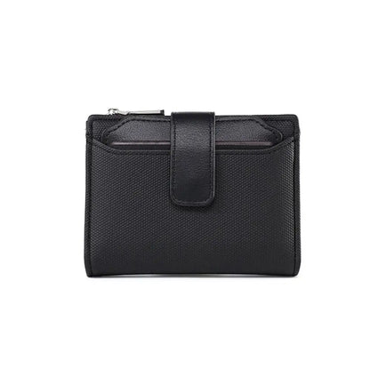 Fashionable Women’s Folding Short Wallet — High-Quality PU Leather Solid Color Purse with Zipper Coin Pocket & Card Holder