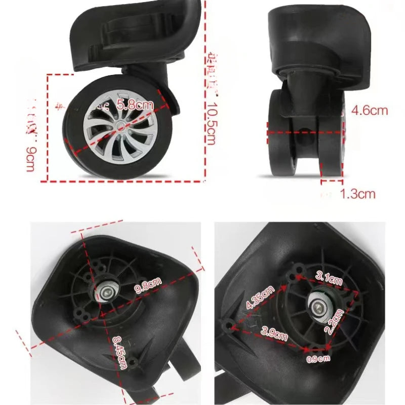 Universal 360° Swivel Suitcase Wheels — Replacement Trolley Luggage Wheels