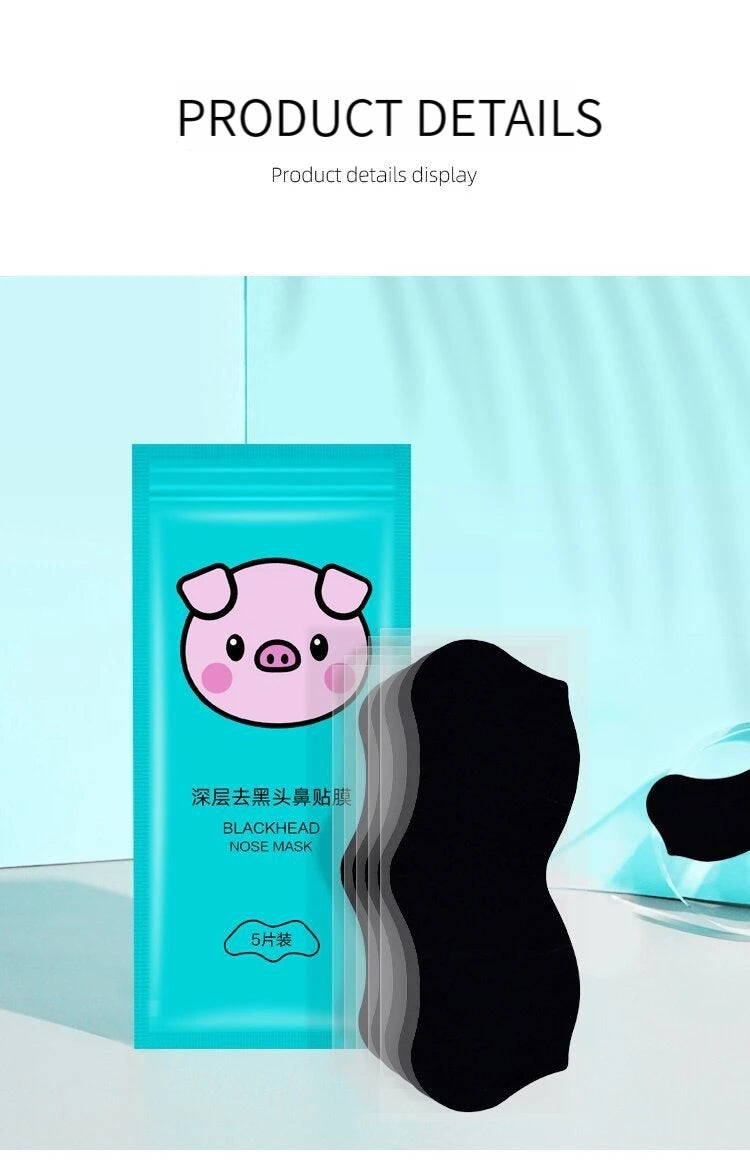 5PCS Blackhead Removal Nasal Strips – Acne & Pore Shrinking, Deep Cleaning Magic Adsorption for Smooth Skin