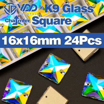 AAAAA K9 Glass Sew-On Rhinestones - AB Crystal Flatback Stones for Wedding Dress & Clothing Accessories