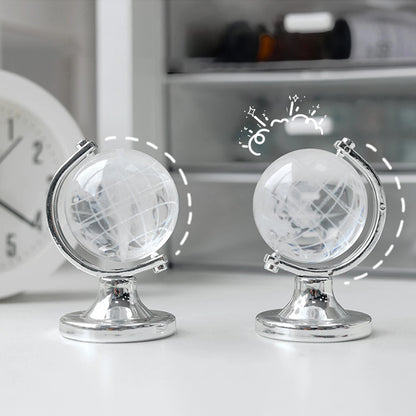 Mini Crystal Globe – Portable World Map Engraving, High Borosilicate Glass Decorative Table Art
