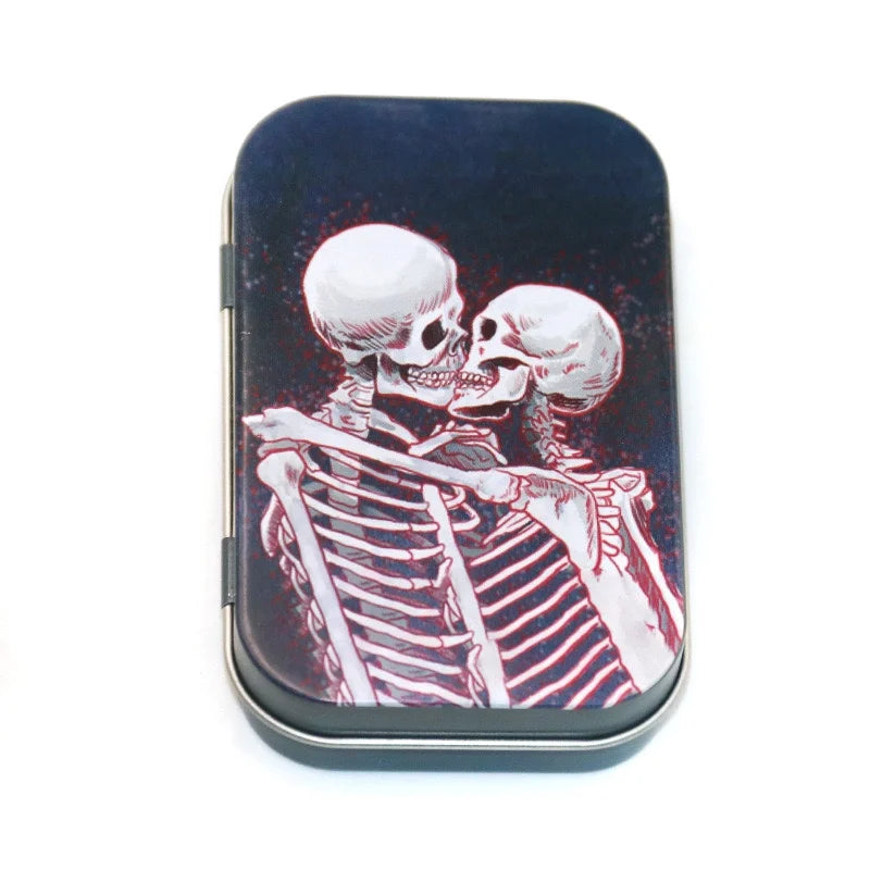 Metal Flip Storage Tin - Sealed Tobacco, Rolling Paper, Jewelry, Candy, Coin & Key Organizer